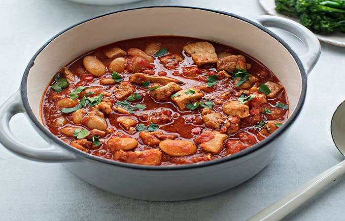 Pork with Bacon, Paprika and Butter Beans