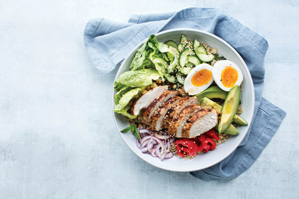 Chicken Salad Bowl with Avocado and Chickpeas