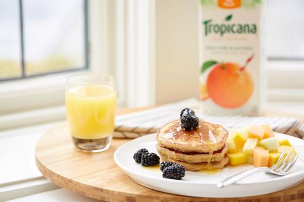 Orange Graham Pancakes with Orange Syrup