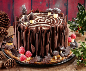 Woodland Christmas Yule Log Cake