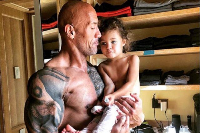 The Rocks adorable picture of his daughter is MELTING hearts