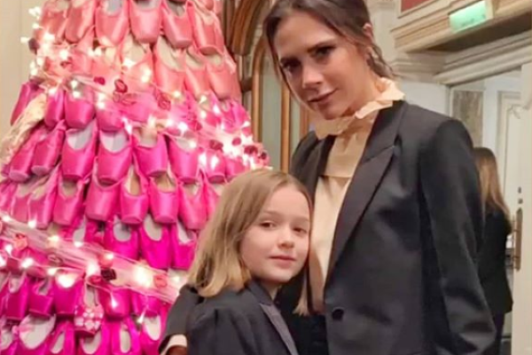 For Father Christmas: Victoria Beckham shares Harpers hilarious Christmas card