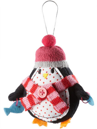 Percy penguin knitted decoration