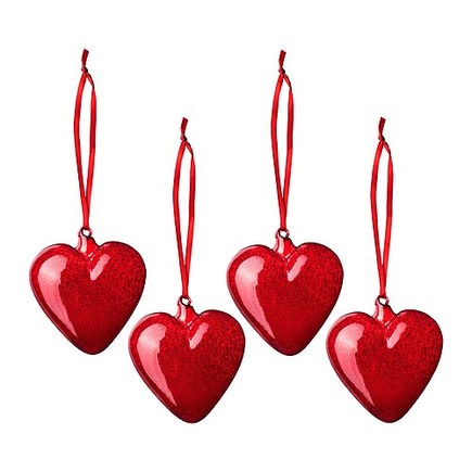 Glass heart hanging decorations