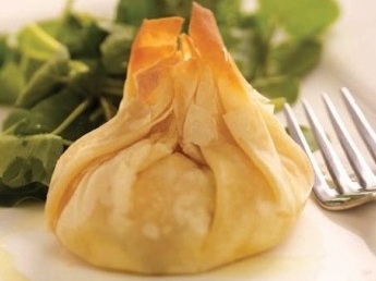 Smoked salmon and filo parcels 