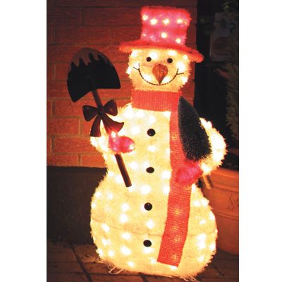 White Snowman with Spade Christmas Light