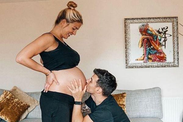 Were a three: Gemma Atkinson and Gorka Marquez welcome their first child together