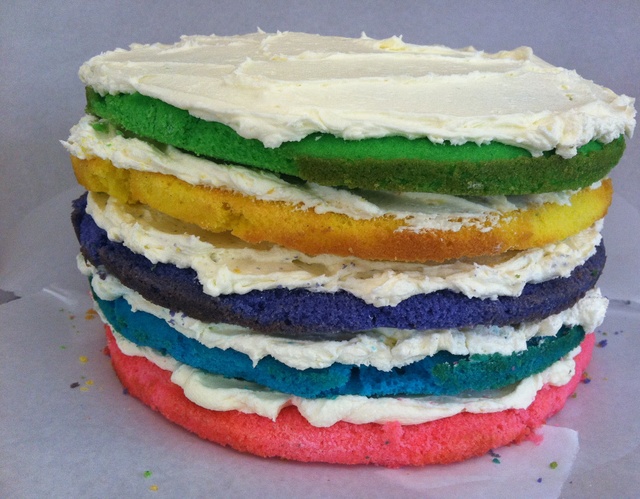 Rainbow layer cake