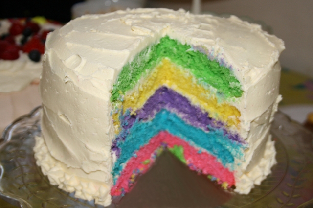 Rainbow layer cake