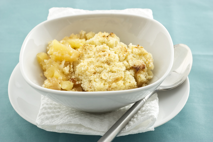 Apple, banana and mango crumble