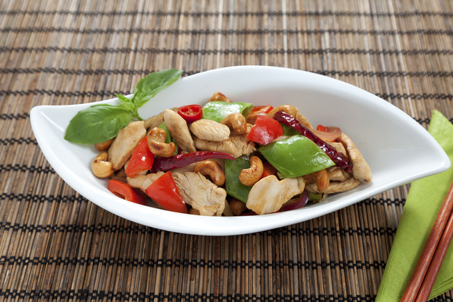 Chicken, cashew and noodle stir-fry