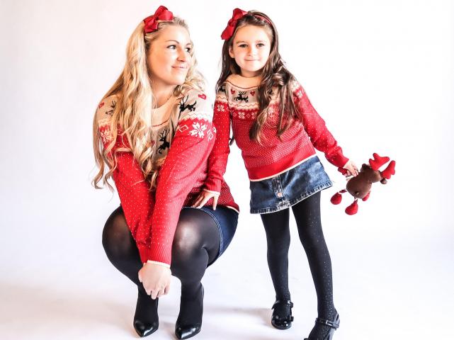 Mother​ ​& daughter matching clothes​ ​brand​ launch Christmas jumpers