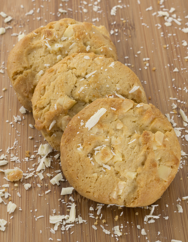 White chocolate &amp; macadamia cookies