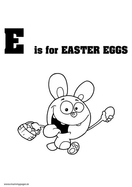 E is for Easter Egg Colouring Page