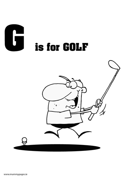 G is for Golf Colouring Page
