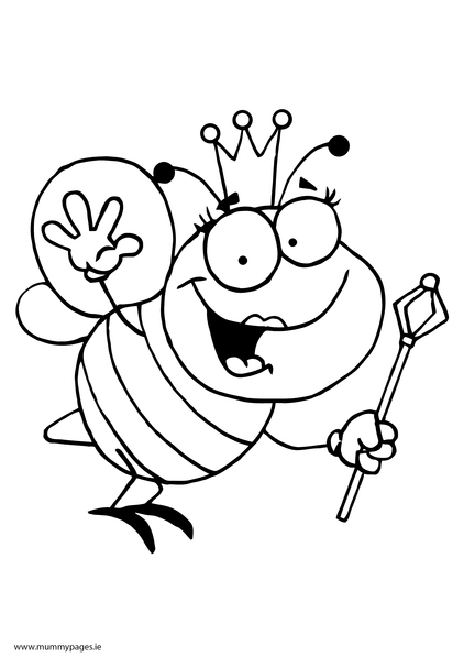 Queen Bee Colouring Page