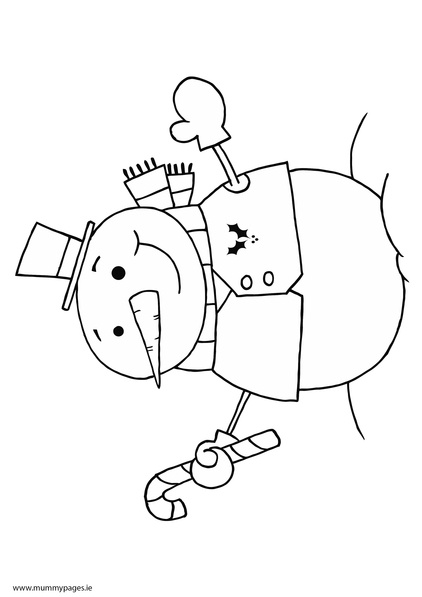 Christmas snowman Colouring Page