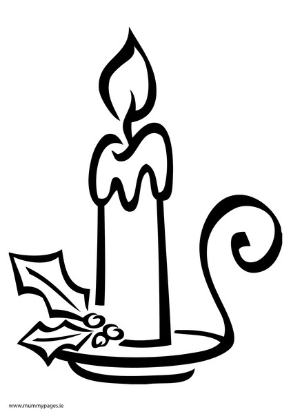 Christmas candle Colouring Page
