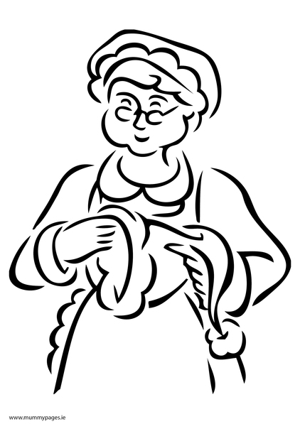 Mrs Claus Colouring Page
