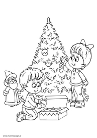 Christmas tree with children