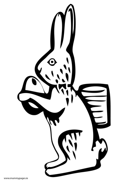 Easter bunny with egg Colouring Page