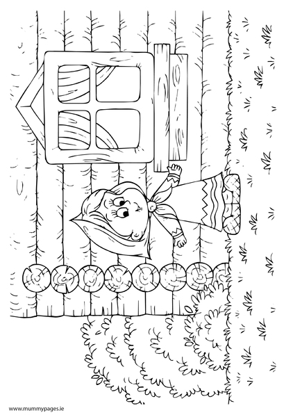 Goldilocks and the three bears Colouring Page