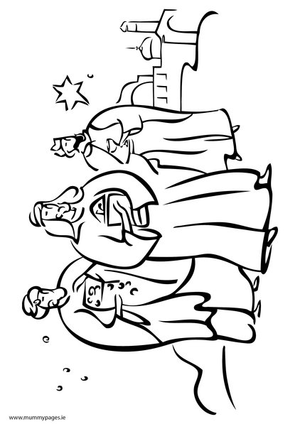 Three wise men Colouring Page