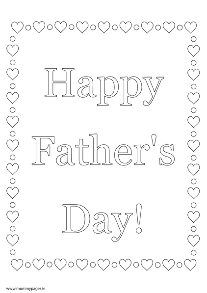 Happy Fathers Day Colouring Page