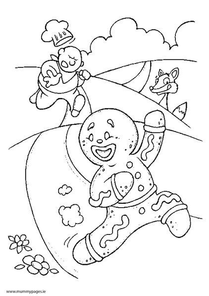 The Gingerbread Man Colouring Page