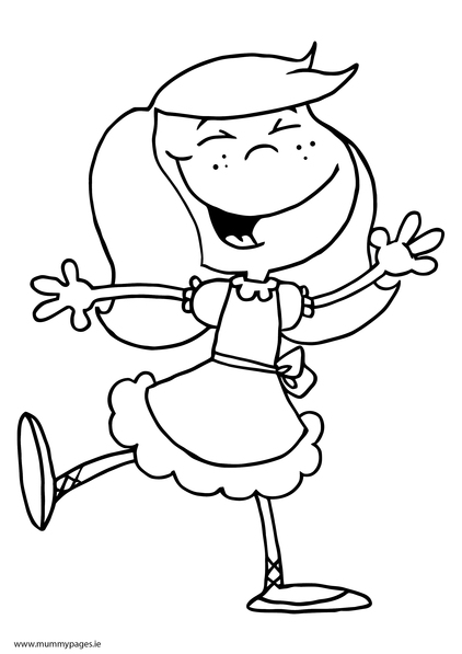 Dancing girl Colouring Page