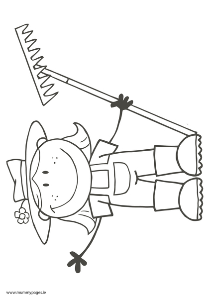 girl farmer coloring pages