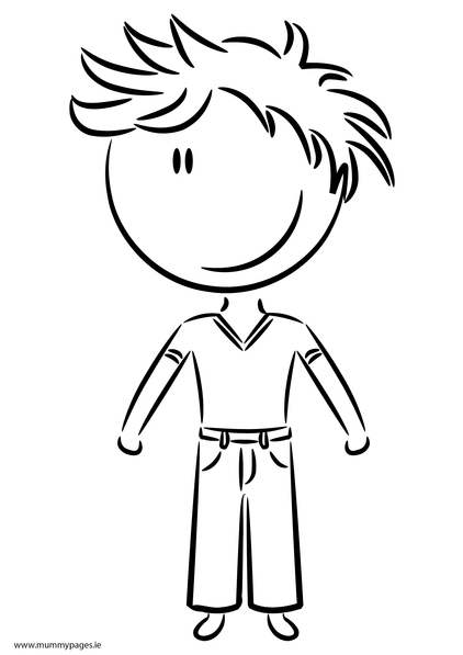 Boy in casual clothes Colouring Page