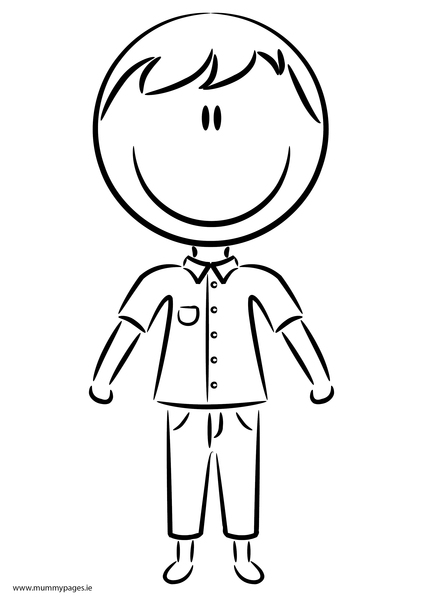 Boy in smart clothes Colouring Page