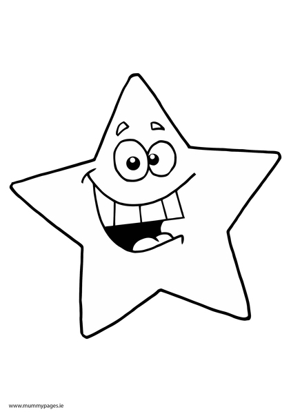 Happy smiling star Colouring Page | MummyPages.ie