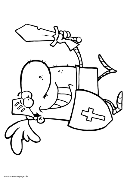 Knight in armour Colouring Page