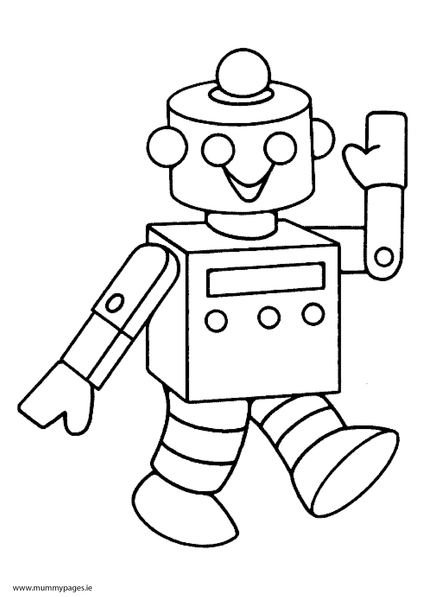 Robot Colouring Page