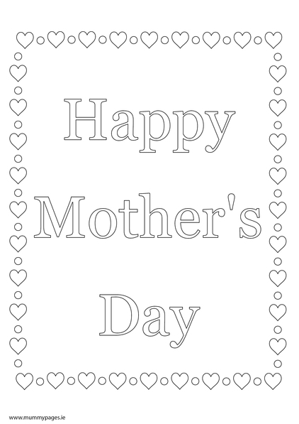 Happy Mothers Day Colouring Page