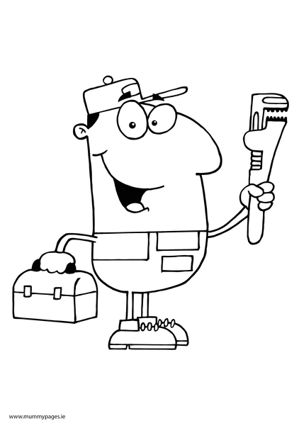 Plumber Colouring Page