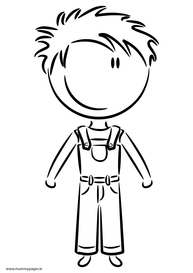 Boy in summer dungarees