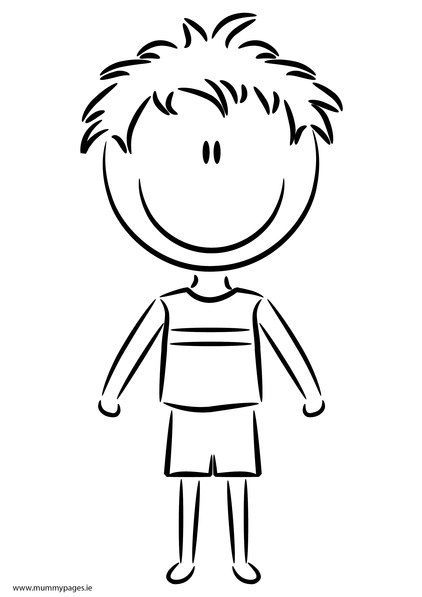 Boy in summer shorts Colouring Page