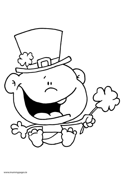 St Patricks Day baby Colouring Page