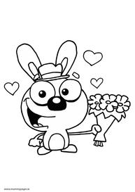 Valentines bunny with flowers