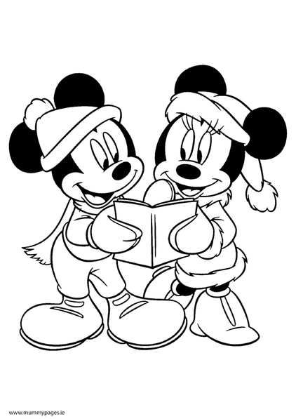 Disney - Winter Mickey & Minnie Mouse Colouring Page