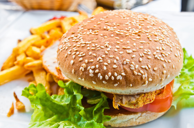 Lemongrass and lime chicken burger