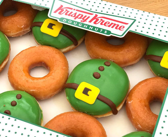 Krispy Kreme’s limitededition St Patrick’s Day doughnuts...