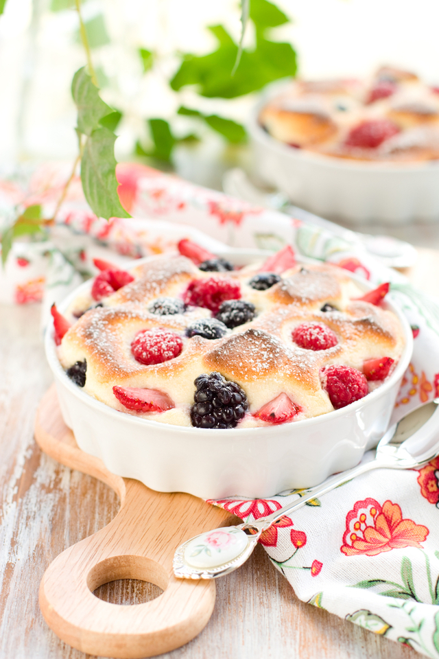 Fruit and almond clafoutis