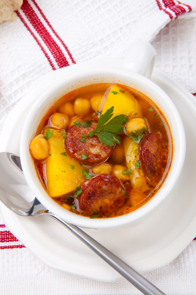 Chorizo and chickpea soup