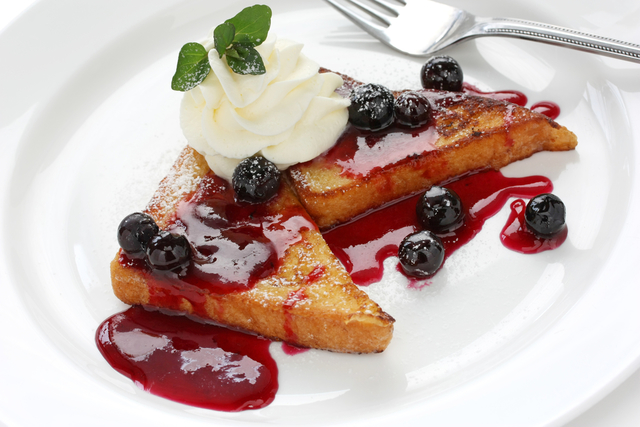 Brioche french toast with blueberry compote