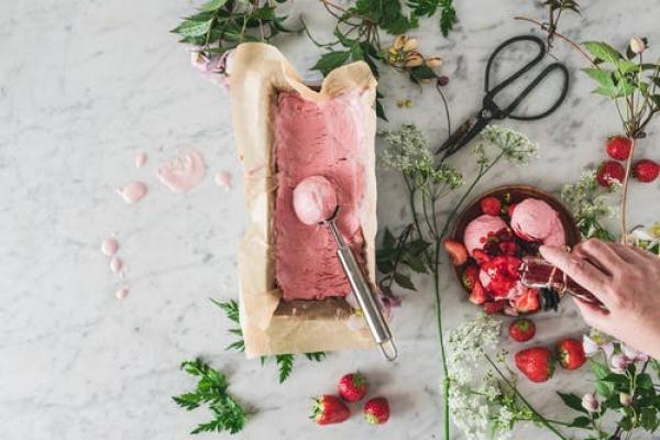 A twist on a summer classic: Strawberry cheesecake ice cream recipe