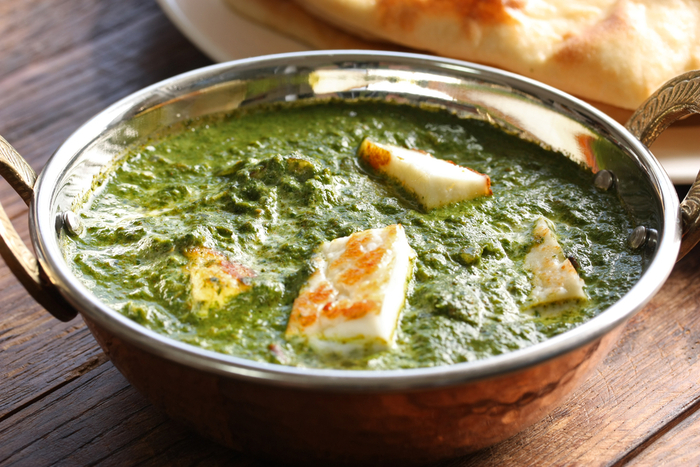Paneer and creamy spinach curry